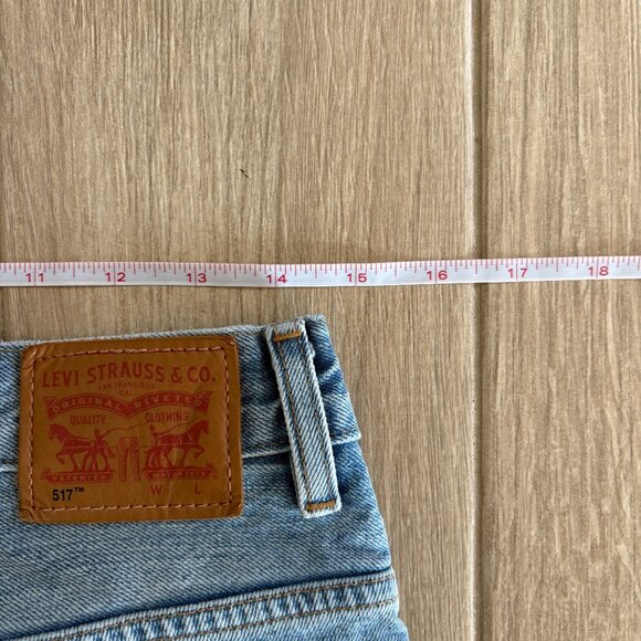 Levi's 517 Cropped Boot Cut Jeans Women's 28 Blue Denim Orange Tab Western Boho - Picture 12 of 14